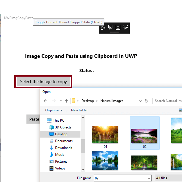 Image Copy And Paste Using Clipboard In UWP