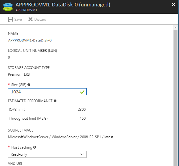 Increase Data Disk Size In Azure