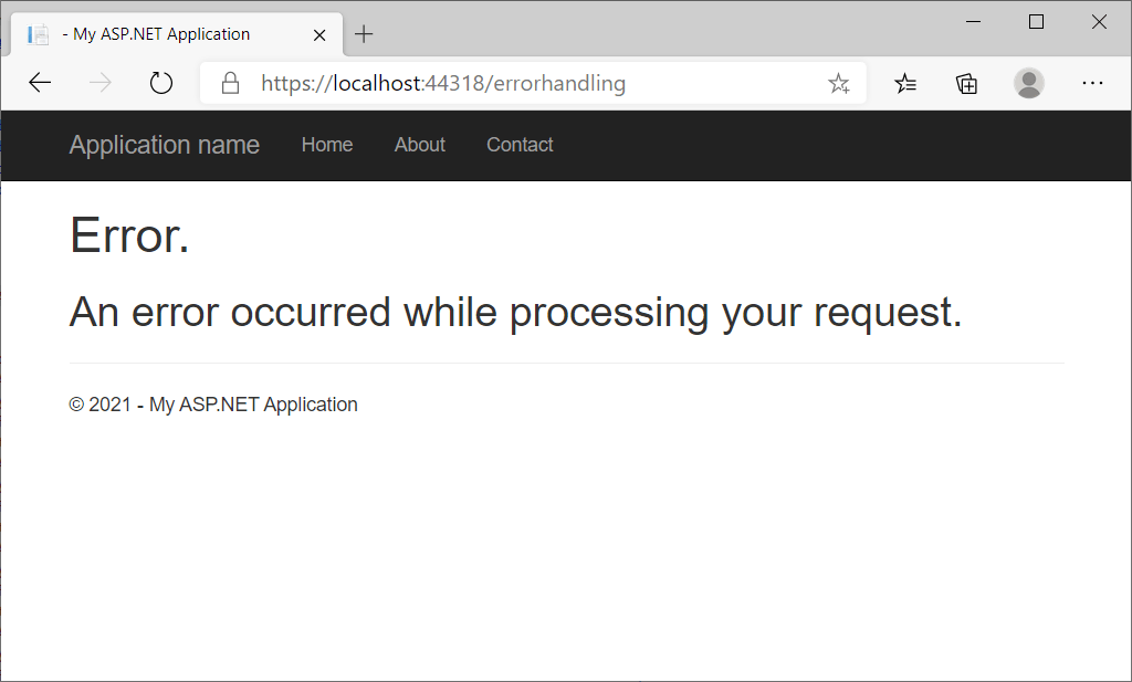 Exception Handling (1), In MVC
