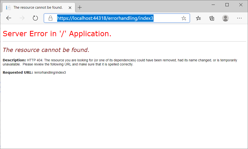 Exception Handling (1), In MVC