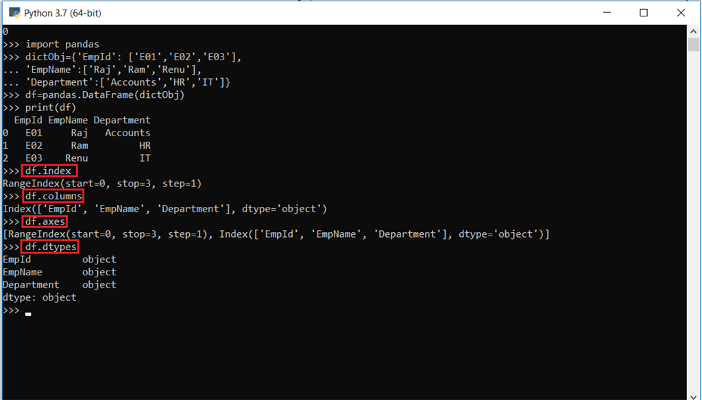 Learn DataFrame Attributes In Python