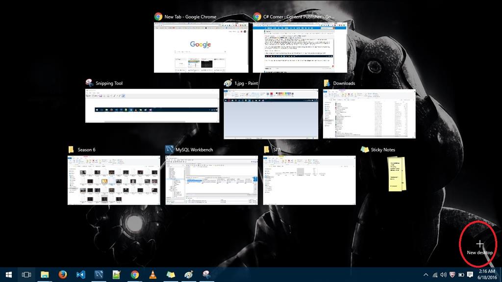 MultiDesktop Feature in Windows 10