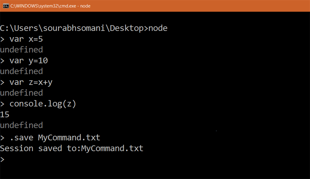 Node.js REPL Terminal