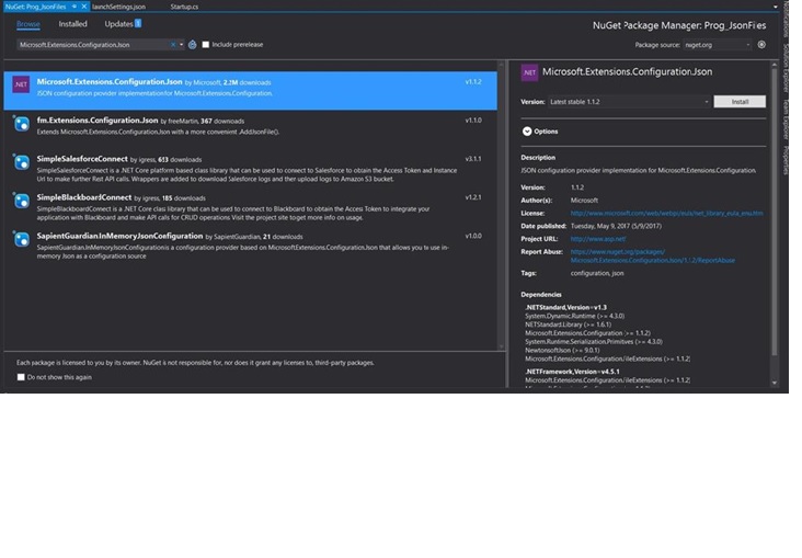 Read Configuration Files (.json) In Core Application Day Four