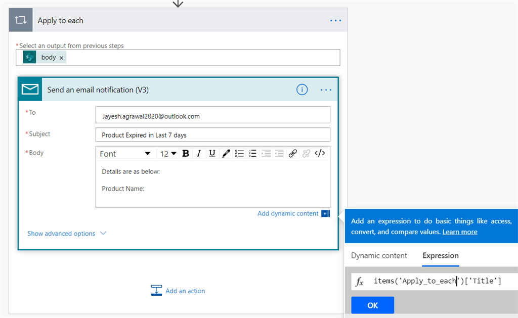 Send Email With SharePoint Lookup Columns Data Using Power Automate