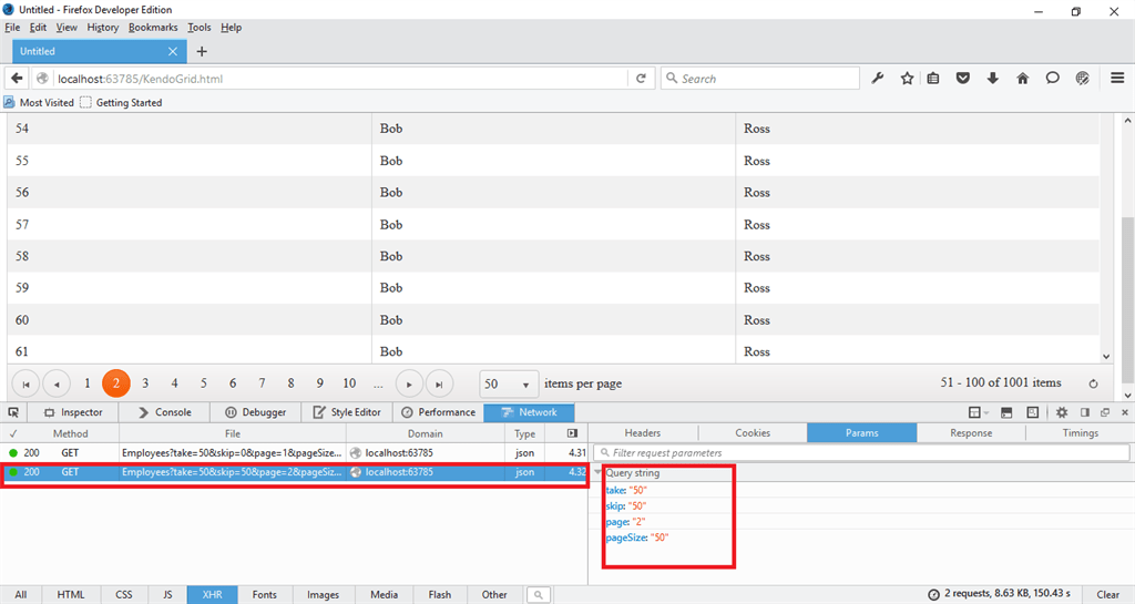 Server Paging In Kendo Grid With AngularJS And  API