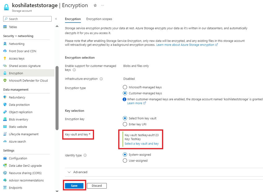 Setting Up Azure Blob Storage Encryption