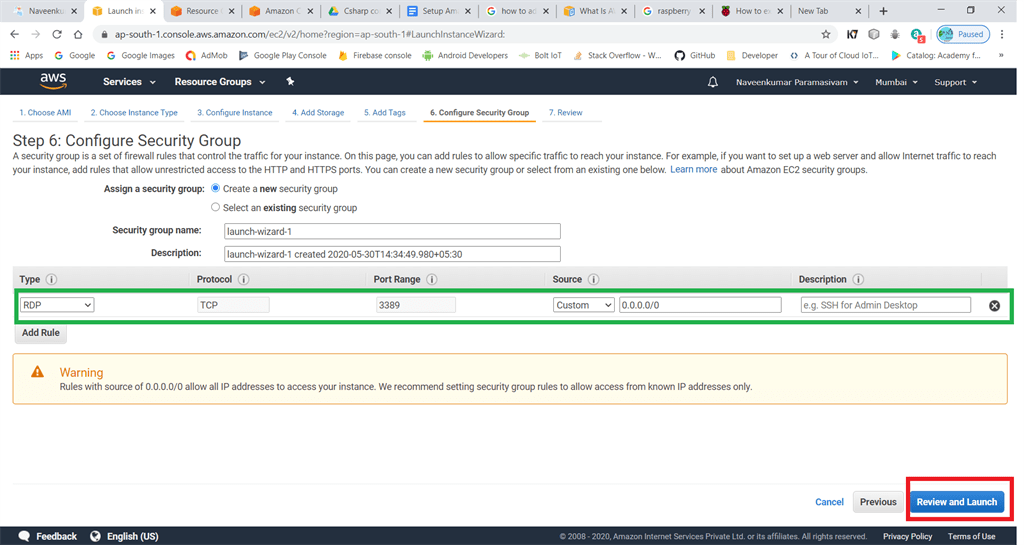 Setup Amazon EC2 Windows Instance