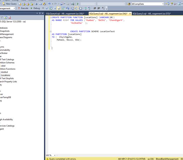 Table Partitioning In SQL Server