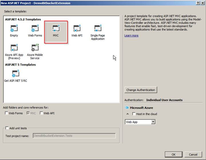 Using Bitbucket Extensions With Visual Studio 2015