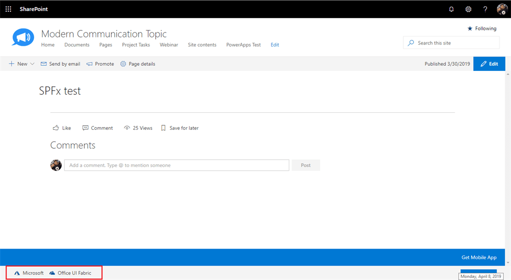 Using React Components In SPFx Extension Application Customizer