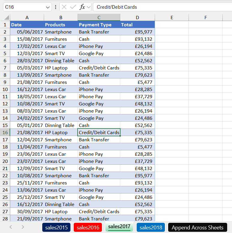 VSTACK Append in Excel with Total Row