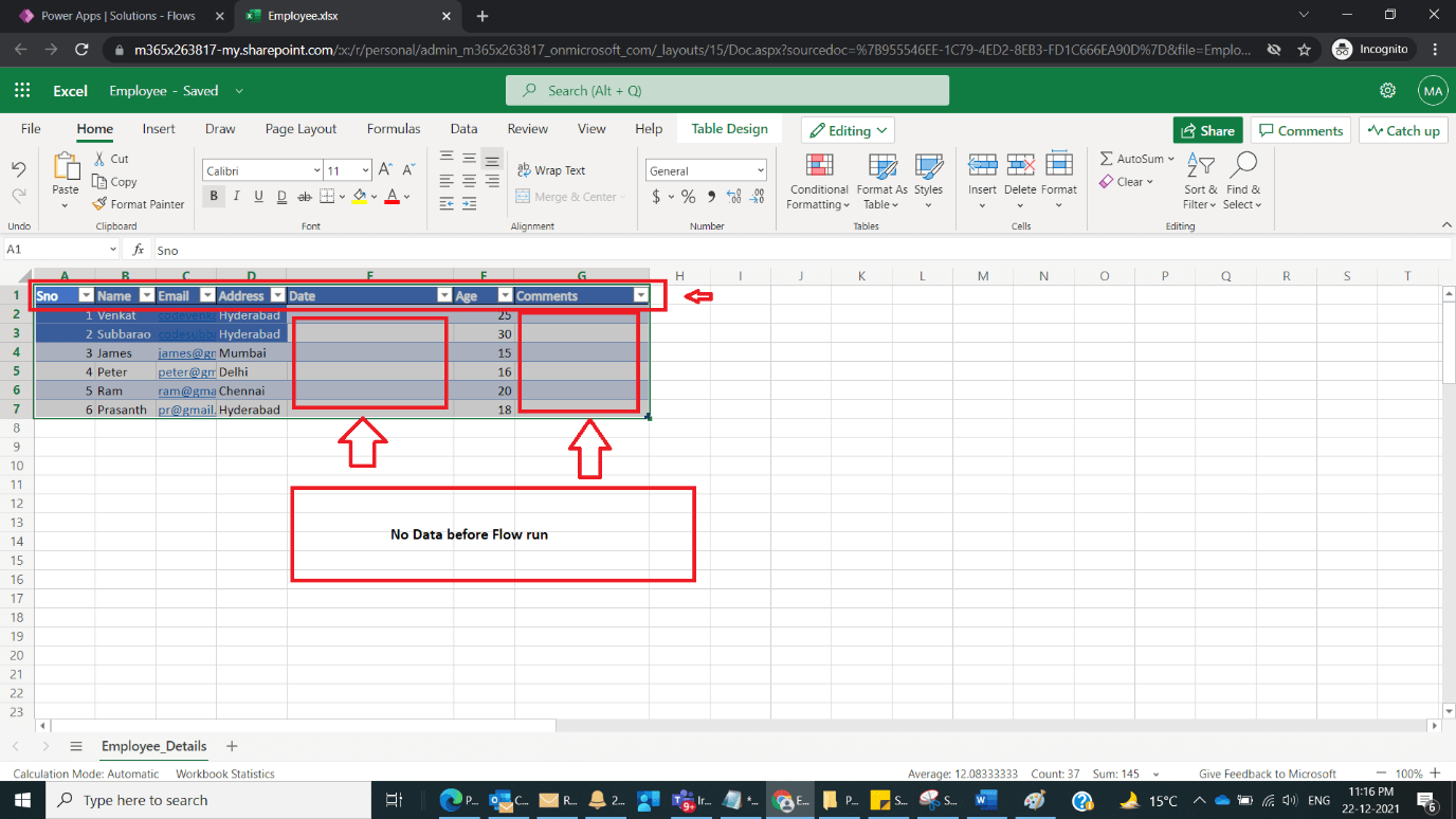 Working With List Rows Present In Excel Table OneDrive In Power Automate