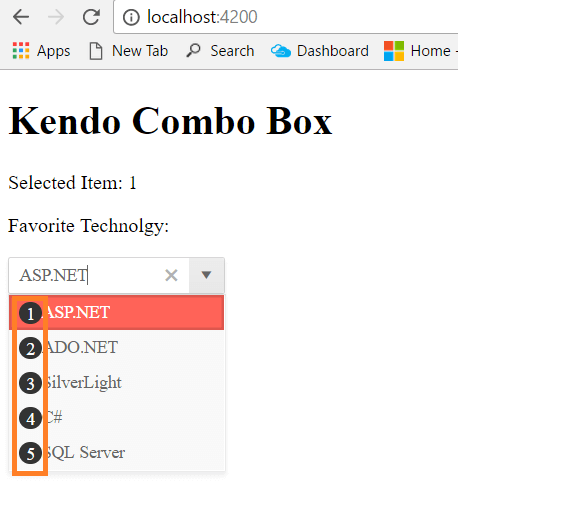 Working With Templates And Events In Kendo Combo Box For Angular