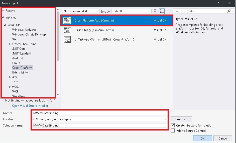 Xamarin.Forms Create MVVM Data Binding Application