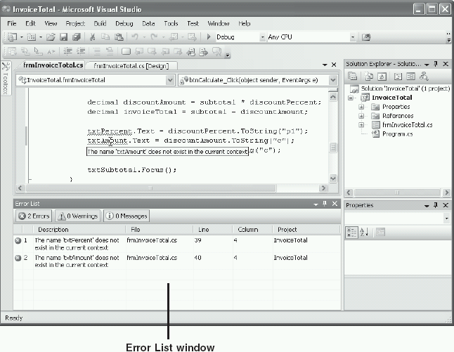 Chapter 3 How to code and test a Windows Forms application using C 2008