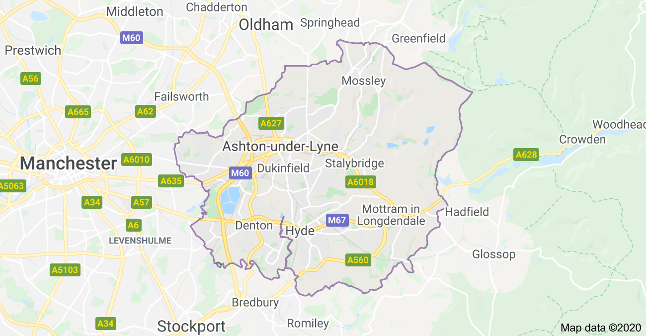 Tameside Map C2C Pest Control and Environmental Services