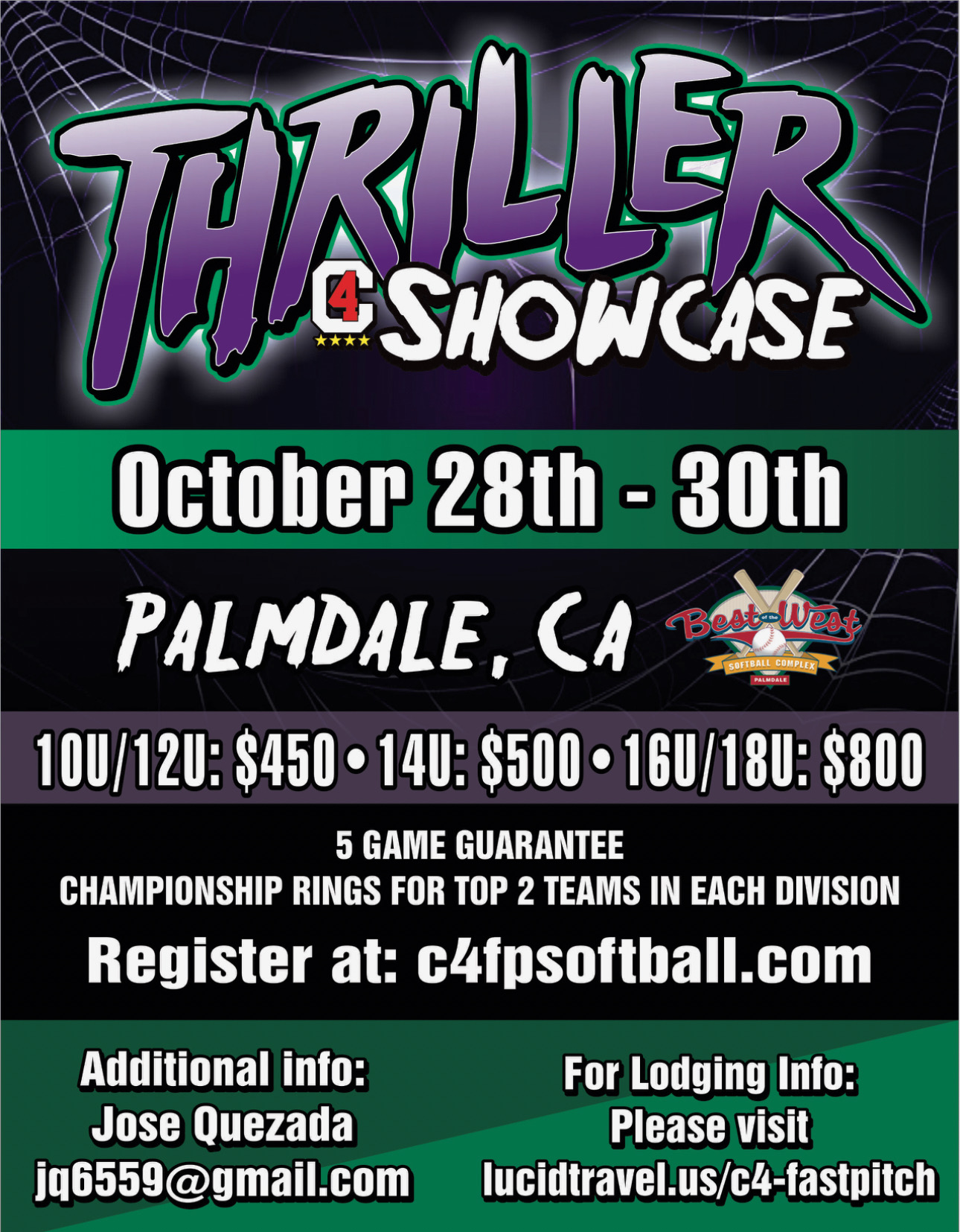 2022 Thriller Showcase, Palmdale, CA October 2830 C4 Fastpitch