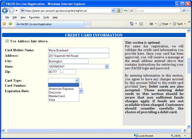 Electronic Filing Overview Creating a PACER account