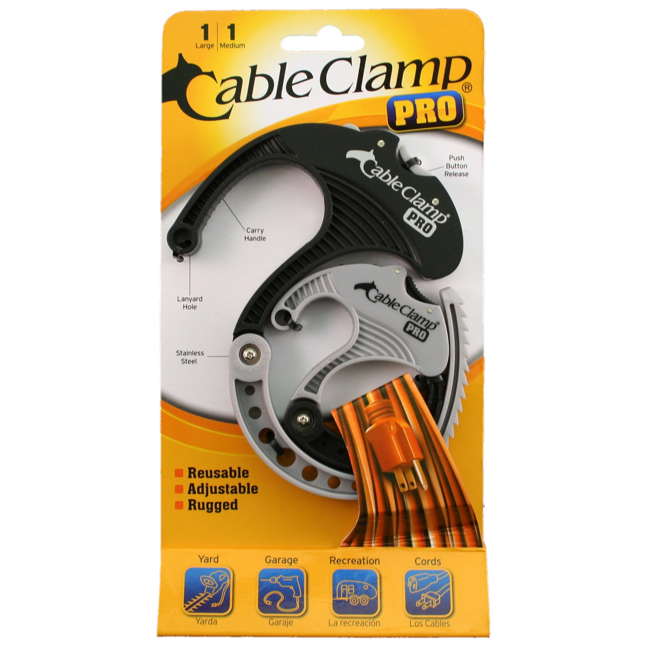 1 Medium / 1 Large Bk/PL Cable Clamp PRO® Carded Pack Cable Clamp®