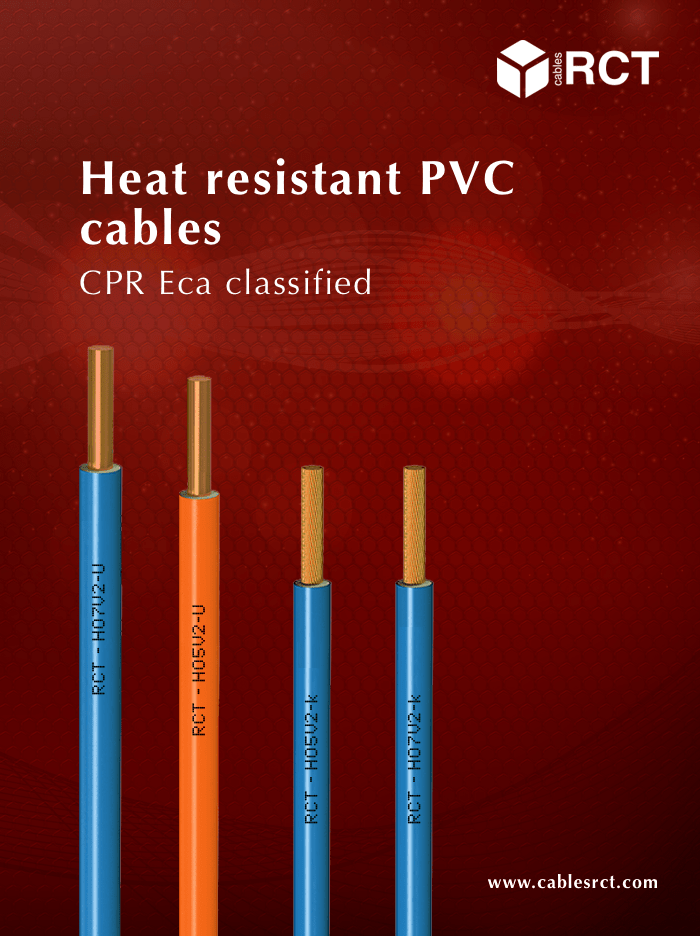 Heat resistant PVC cables CPR Eca classified Cables RCT