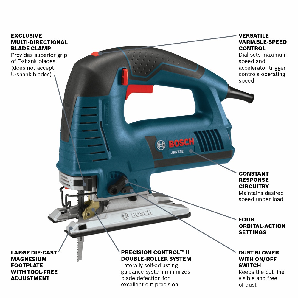 BOSCH® TopHandle 7.2 Amp Jig Saw Kit JS572EK