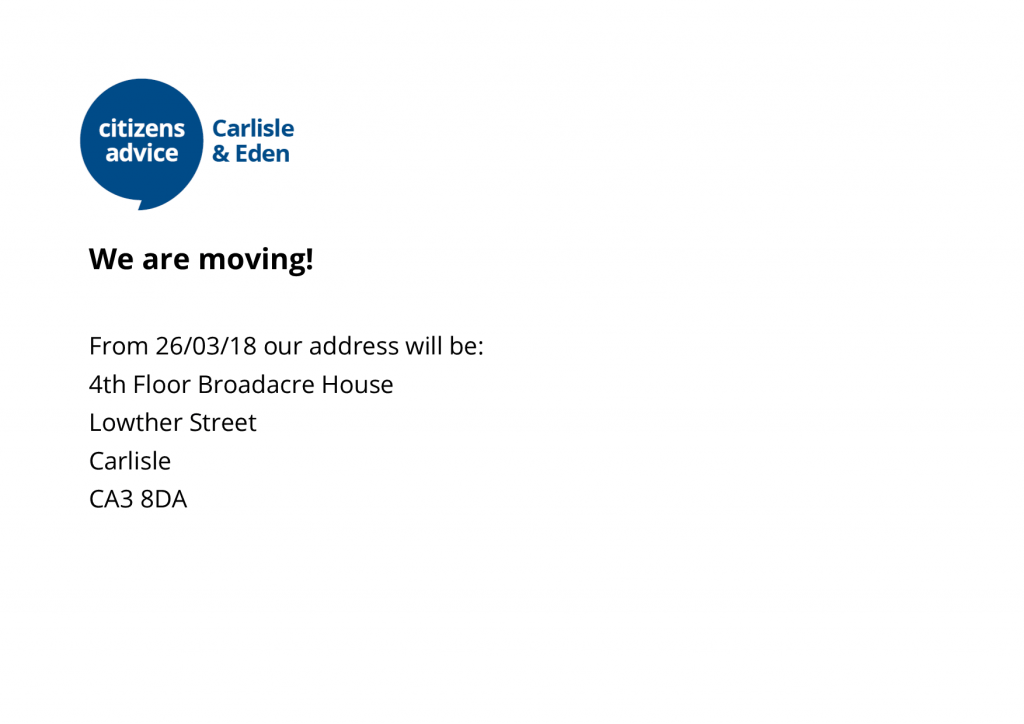 Address Citizens Advice Carlisle and Eden