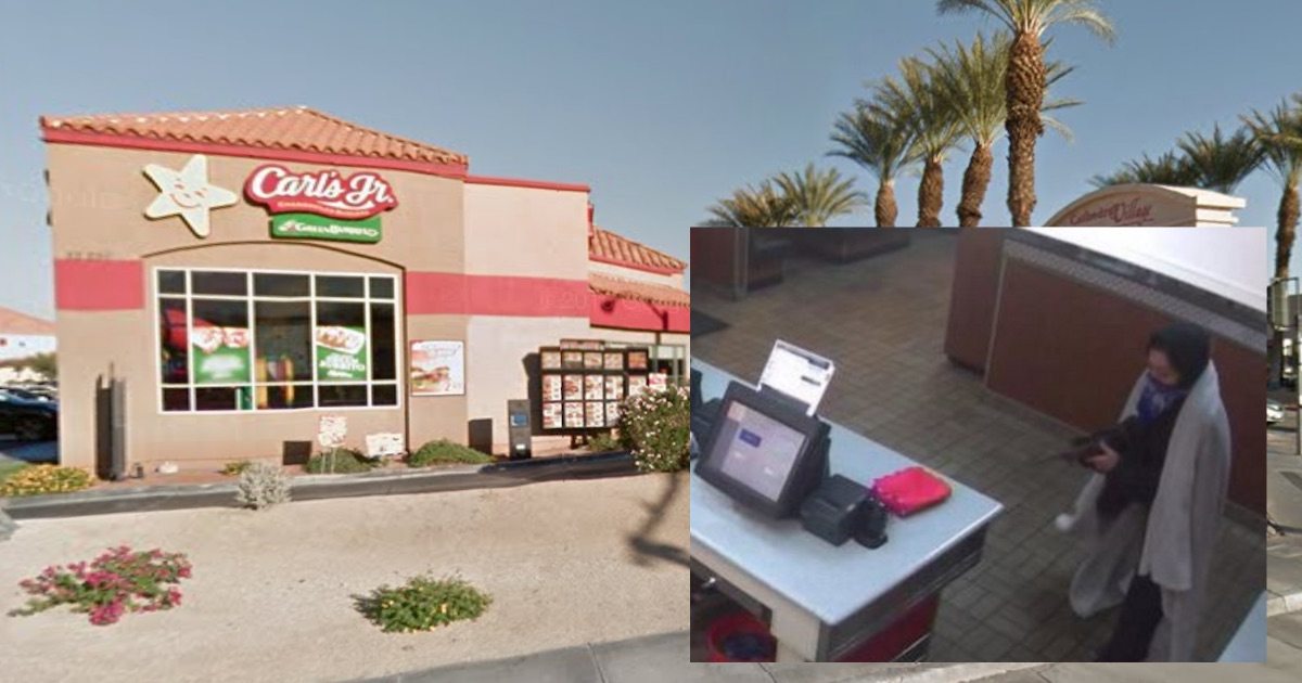 Police looking for woman who robbed Cathedral City Carls Jr. with a