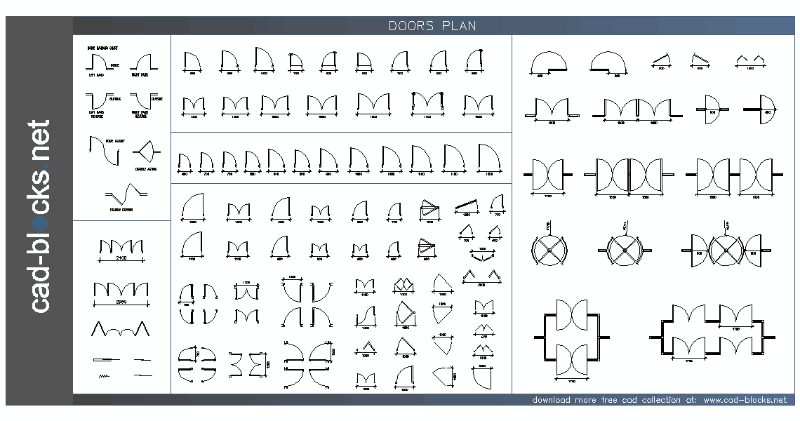 Doors CAD Blocks doors in plan view Doors CAD Blocks doors in plan view