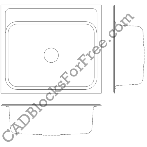 Kitchen Sink Free AutoCAD block in DWG