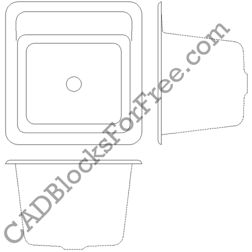 Kitchen Sink Free AutoCAD block in DWG