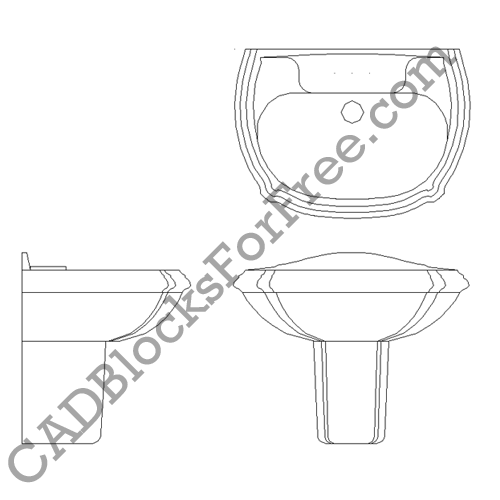 Bathroom Sink Free AutoCAD block in DWG