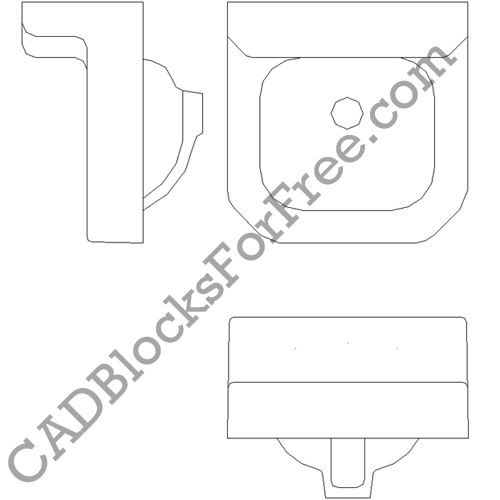 Bathroom Sink Free AutoCAD block in DWG