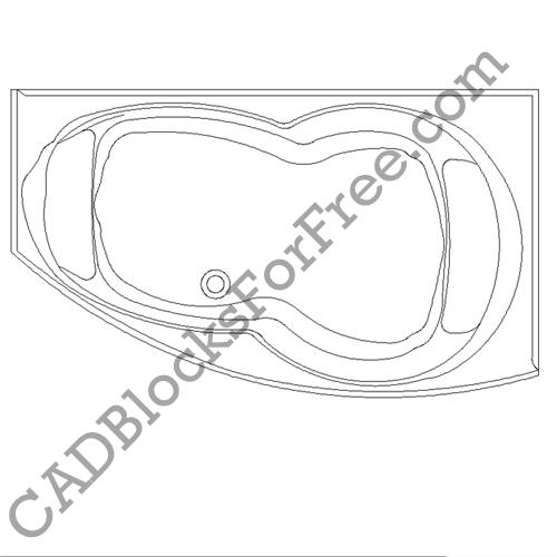 Corner Bath Free AutoCAD block in DWG