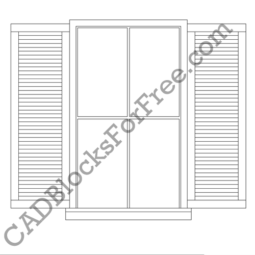 Window with Louvre Free AutoCAD block in DWG