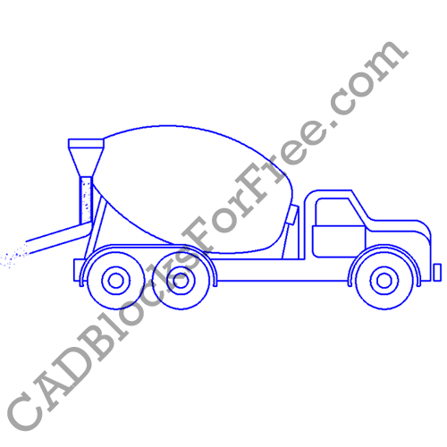 Cement Mixer Free AutoCAD block in DWG