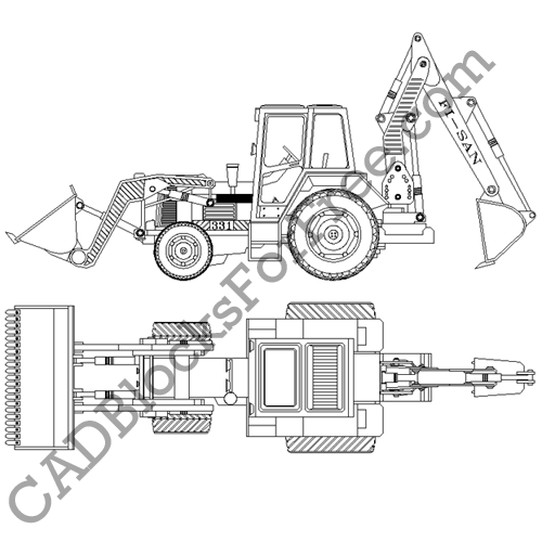 Excavator Loader Free AutoCAD block in DWG