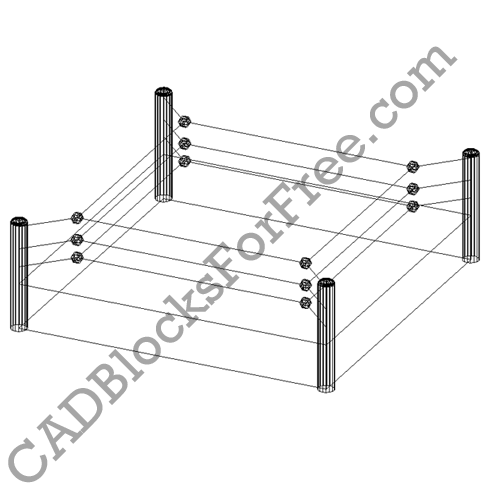 Boxing Ring Free AutoCAD block in DWG