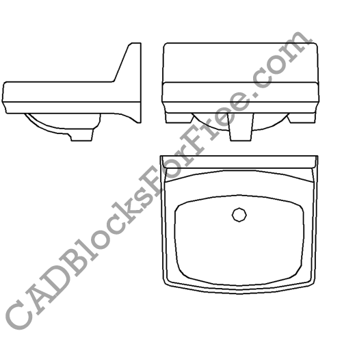 Bathroom Sink Free AutoCAD block in DWG