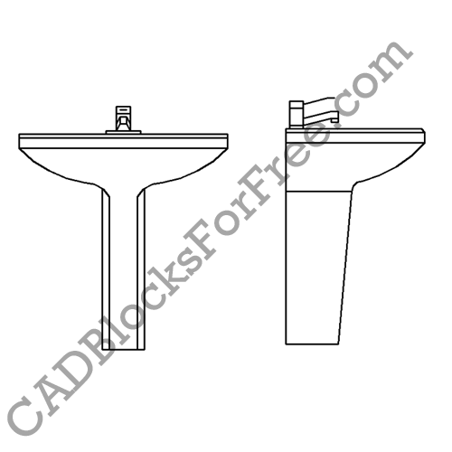 Bathroom Sink Free AutoCAD block in DWG
