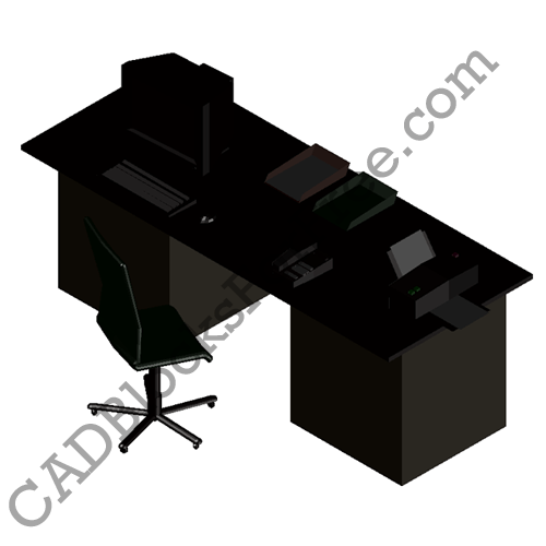 Desk with Chair Free AutoCAD block in DWG
