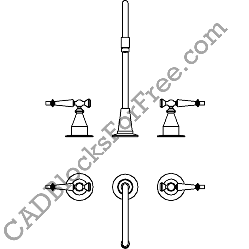 Kitchen Sink Tap/Faucet Free AutoCAD block in DWG