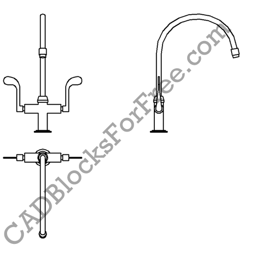Kitchen Sink Tap/Faucet Free AutoCAD block in DWG