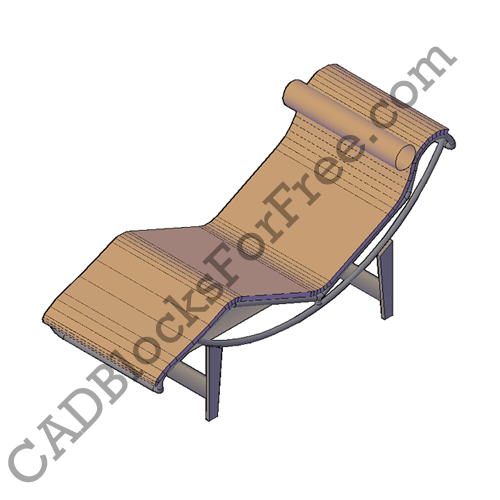 Chaise Longue Free AutoCAD block in DWG