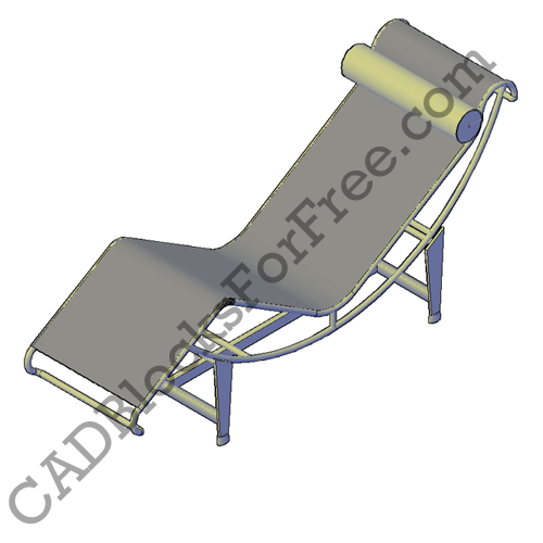 Chaise Longue Free AutoCAD block in DWG