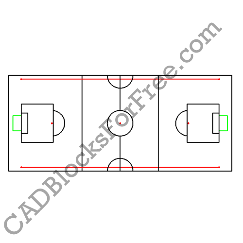 Hockey Pitch Free AutoCAD block in DWG