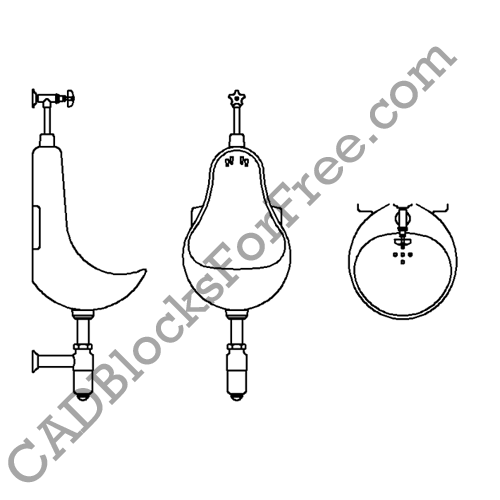 Urinal Free AutoCAD block in DWG