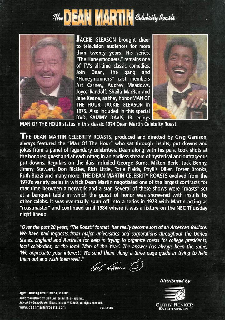 The Dean Martin Celebrity Roasts Jackie Gleason & Sammy Davis Jr