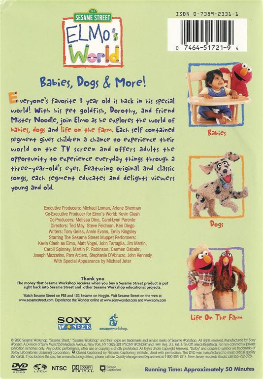 Sesame Street Elmo's World Babies Dogs & More DVD eBay