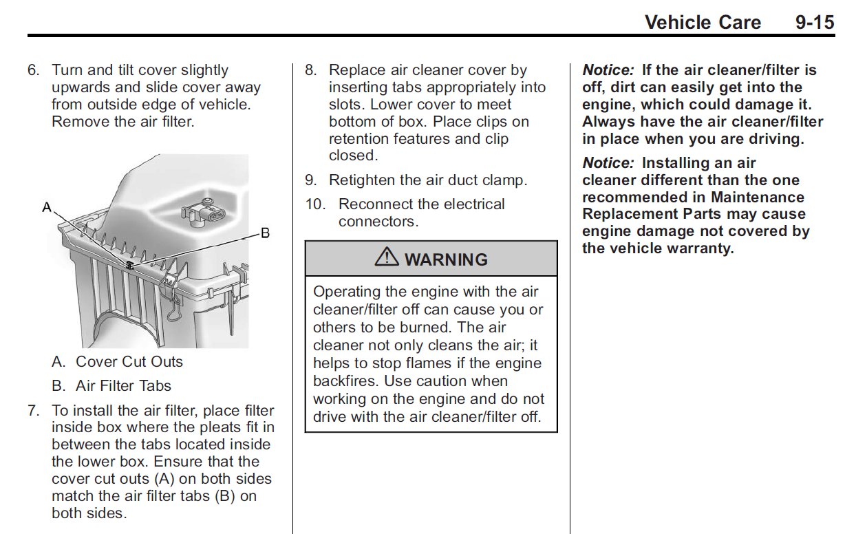 How to change engine air filter 2010+ Cadillac XT4, XT5, XT6, SRX